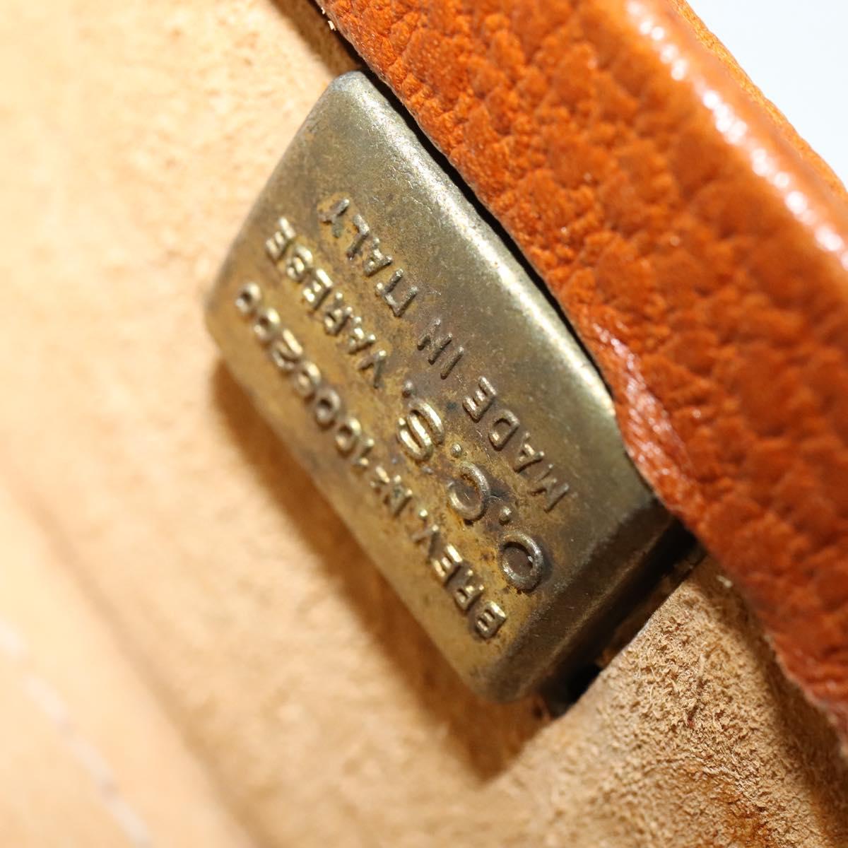 LOEWE Anagram Trunk Leather Brown Gold Auth EC383