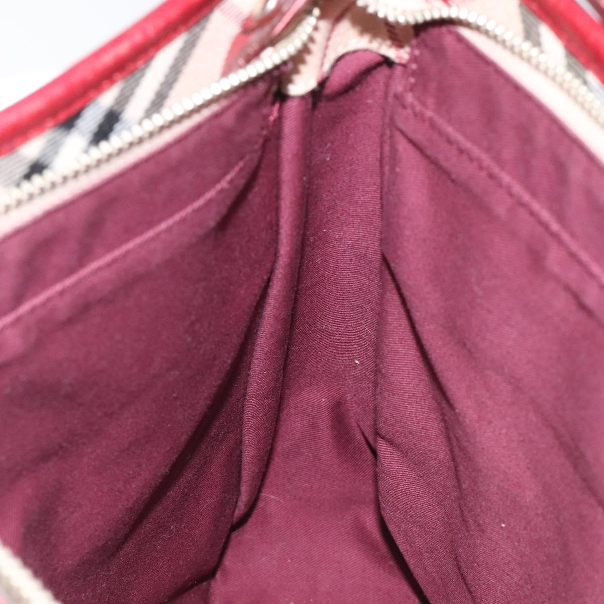 BURBERRY Nova Check Blue Label Shoulder Bag Canvas Beige Auth EC388