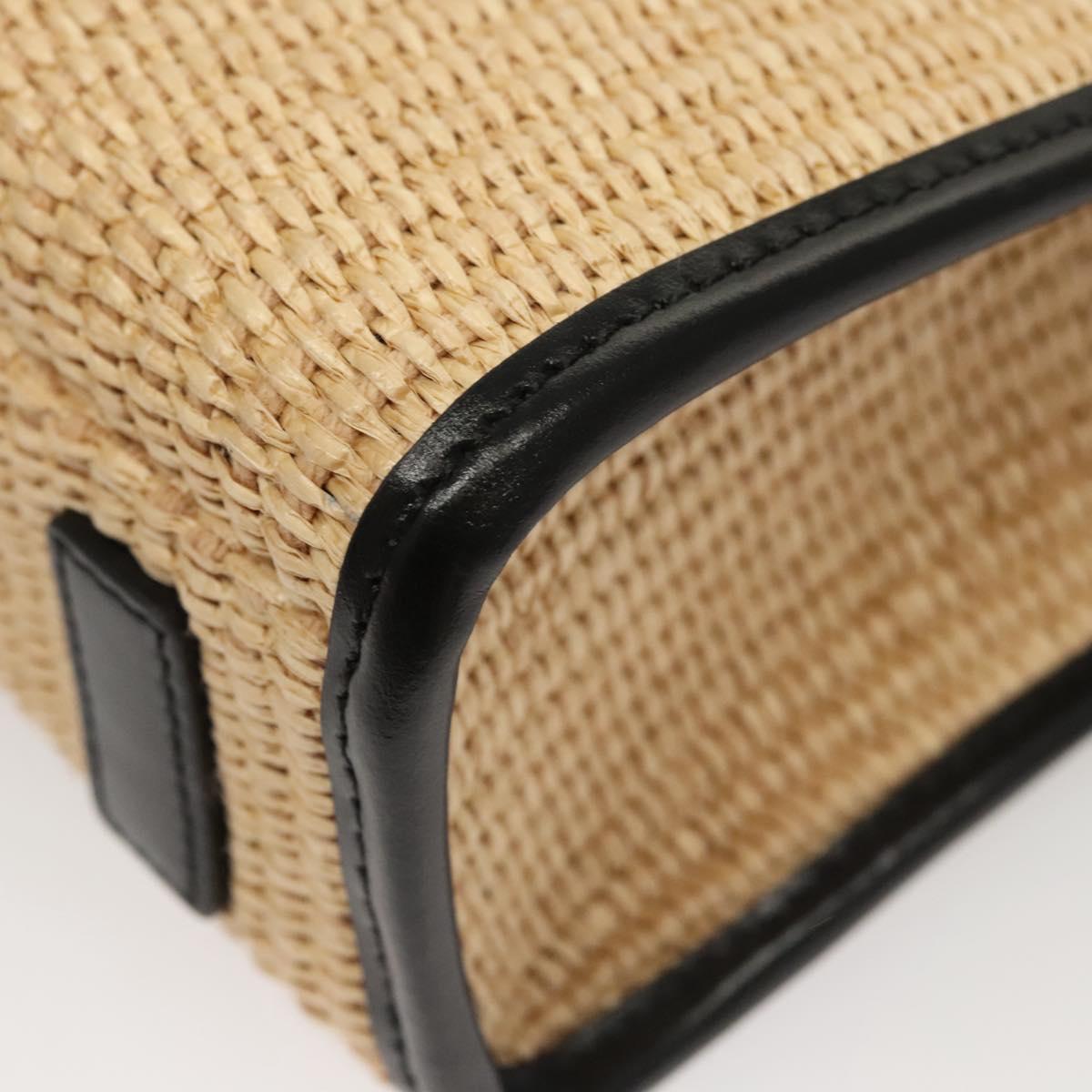 VERSACE Hand Bag Raffia 2way Beige Auth EC391A