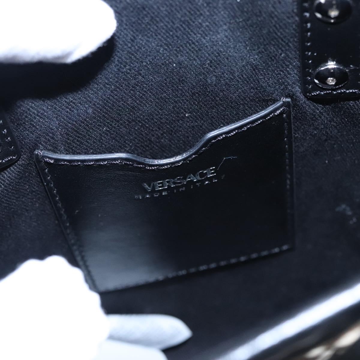 VERSACE Hand Bag Raffia 2way Beige Auth EC392AV