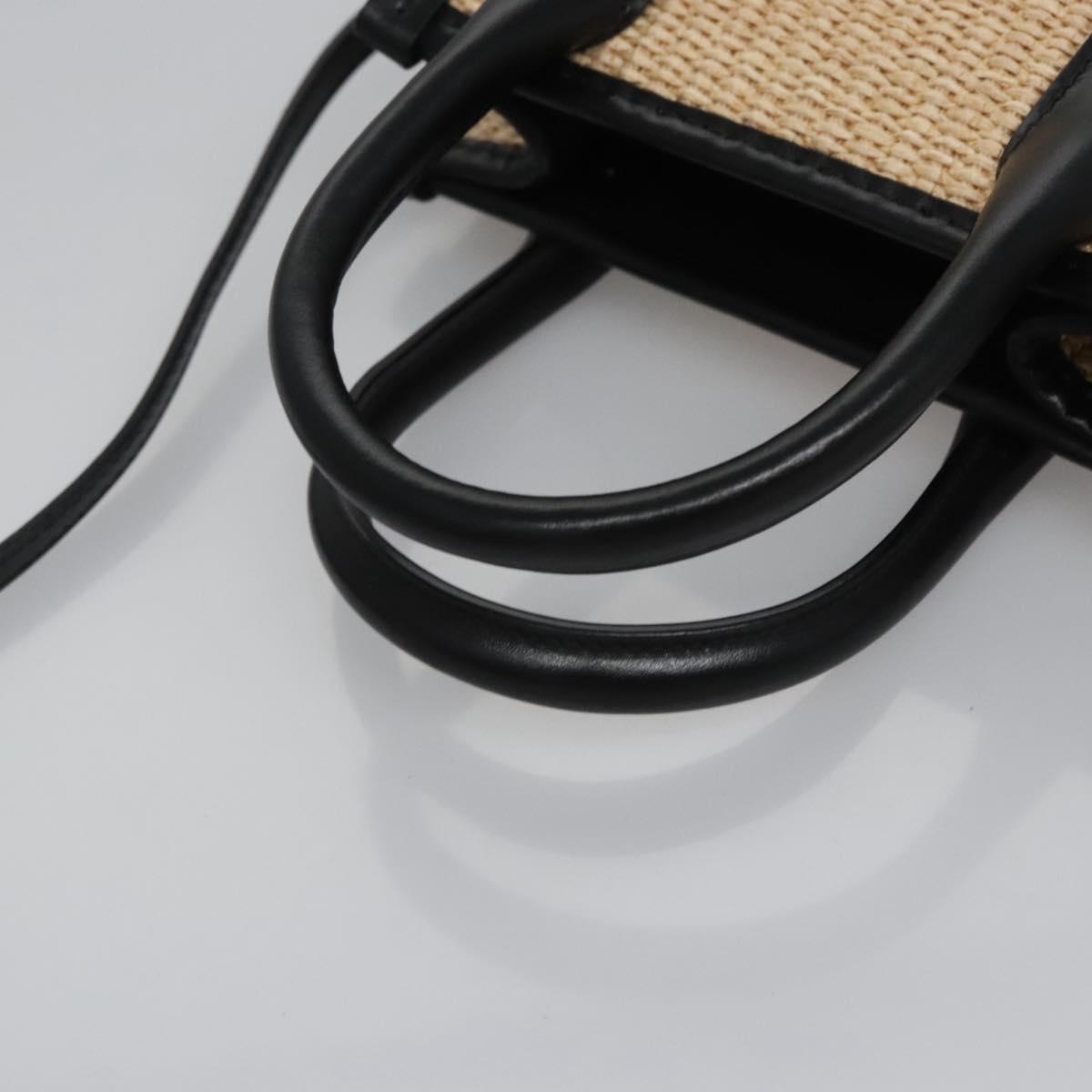 VERSACE Hand Bag Raffia 2way Beige Auth EC392AV