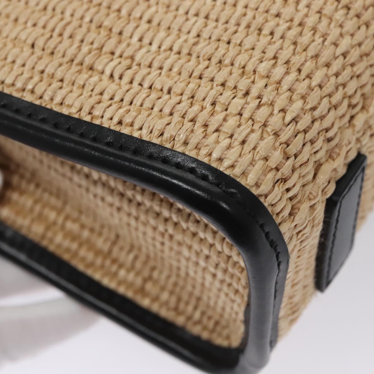 VERSACE Hand Bag Raffia 2way Beige Auth EC393V