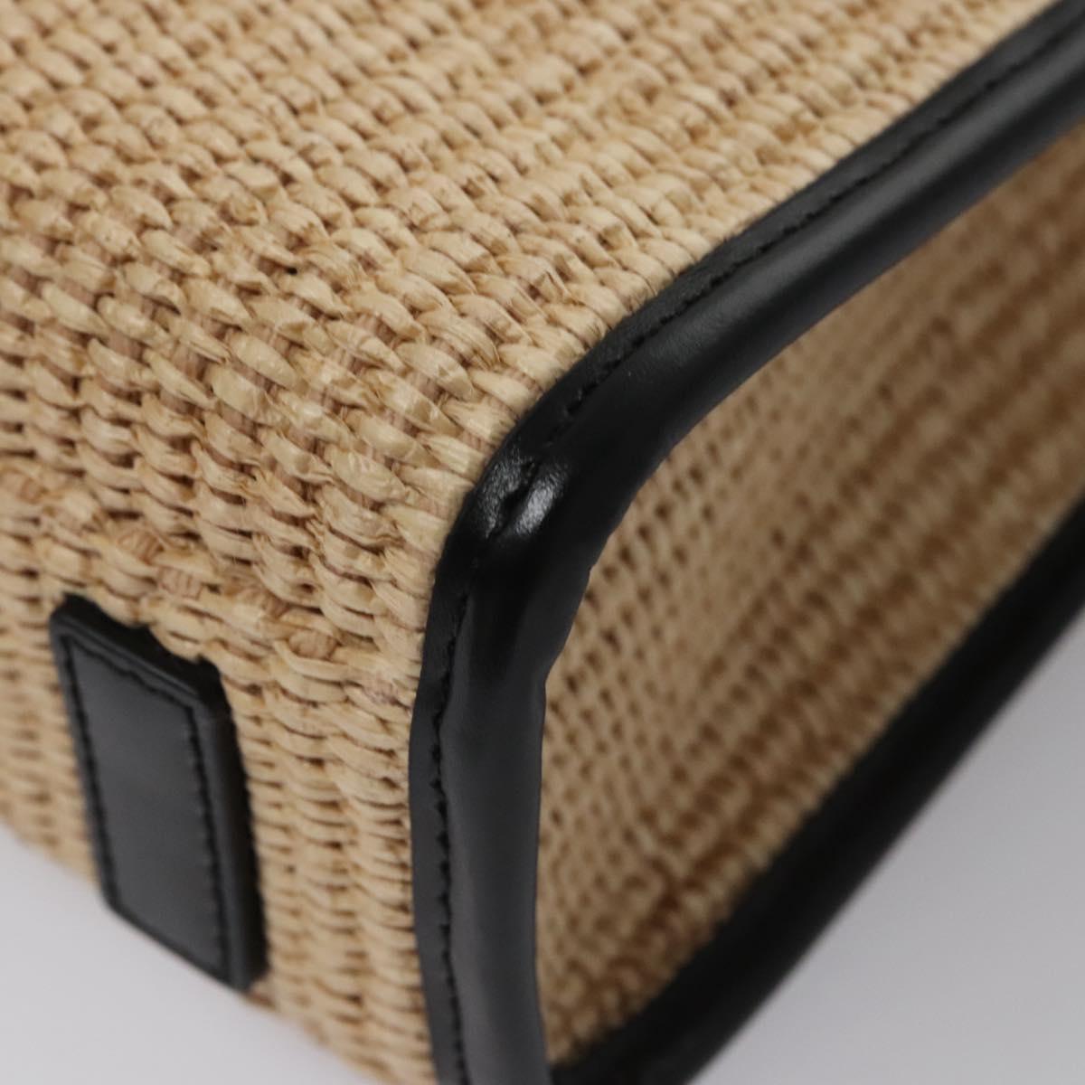 VERSACE Hand Bag Raffia 2way Beige Auth EC393V