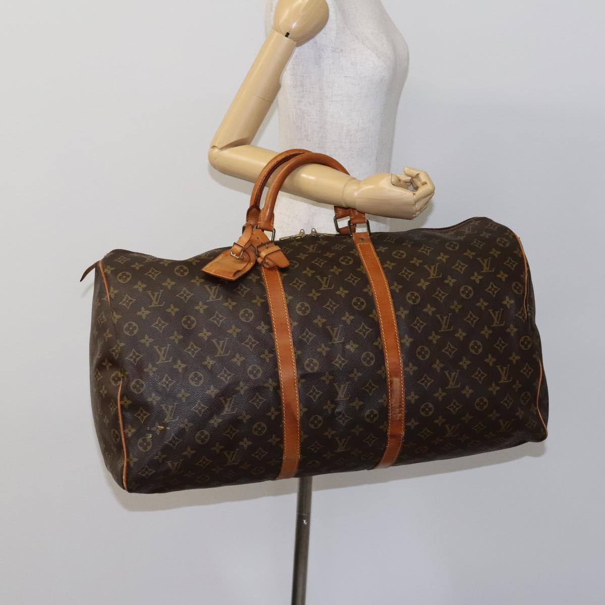 LOUIS VUITTON Monogram Keepall 60 Boston Bag M41422 LV Auth EC404