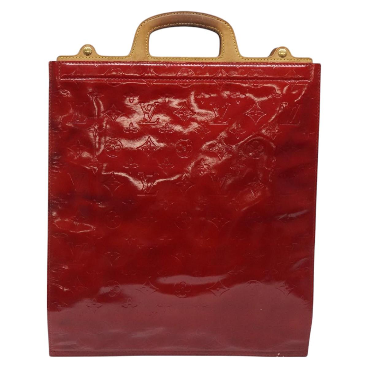 LOUIS VUITTON Monogram Vernis Stanton Tote Bag Red M91078 LV Auth EC405