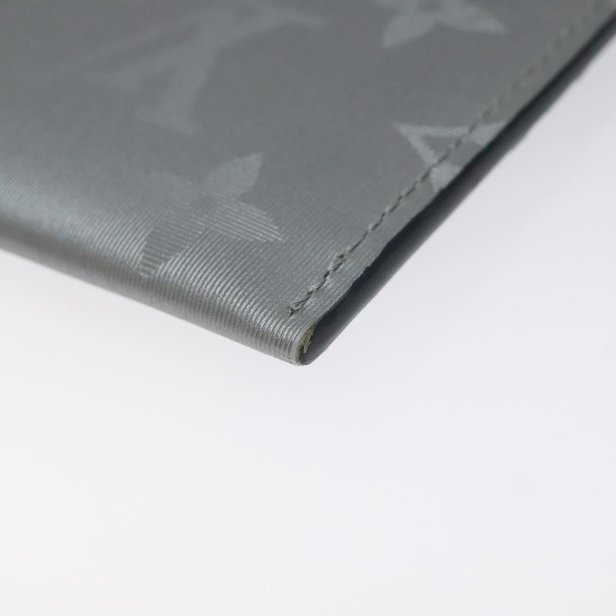LOUIS VUITTON Monogram Satellite Alpha Pouch Card Case Silver M44178 Auth EC408A