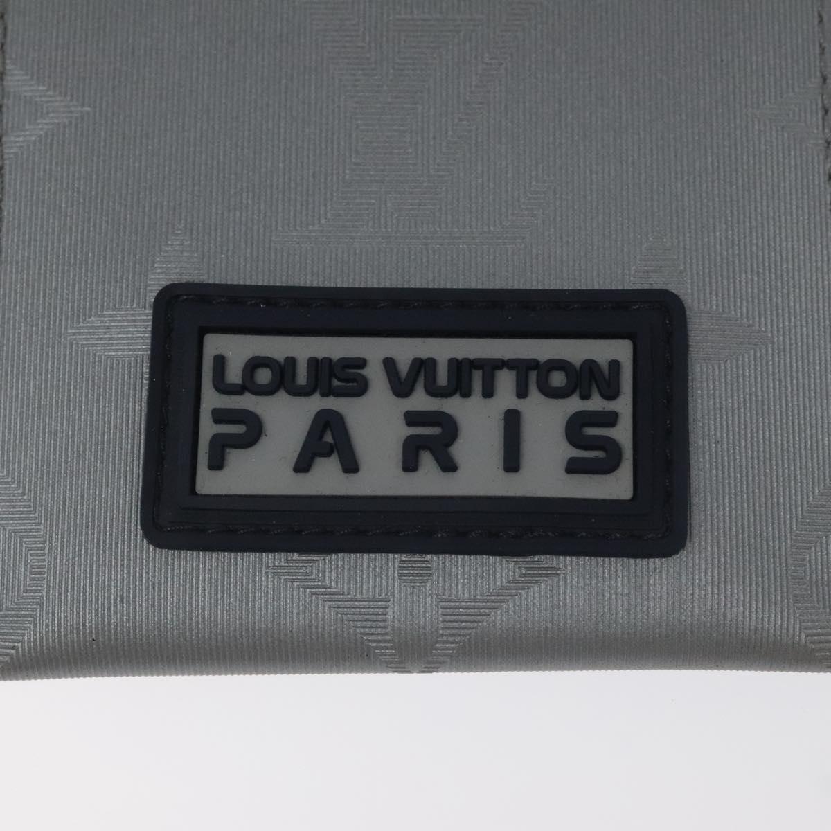 LOUIS VUITTON Monogram Satellite Alpha Pouch Card Case Silver M44178 Auth EC408A