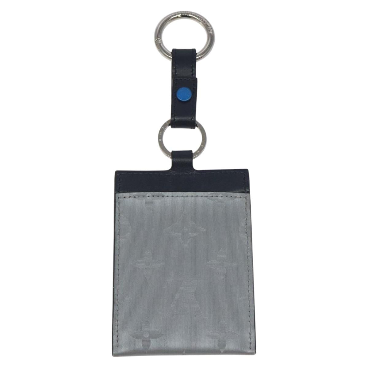 LOUIS VUITTON Monogram Satellite Alpha Pouch Card Case Silver M44178 Auth EC408A