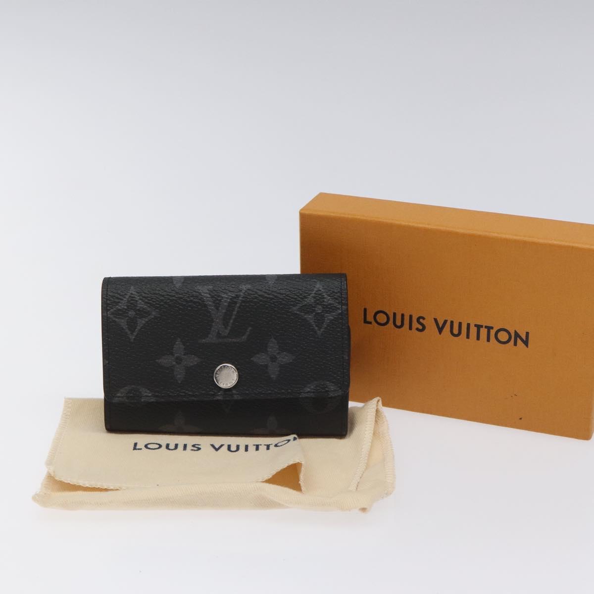 LOUIS VUITTON Monogram Eclipse Multicles6 Key Case M82603 LV Auth EC409A