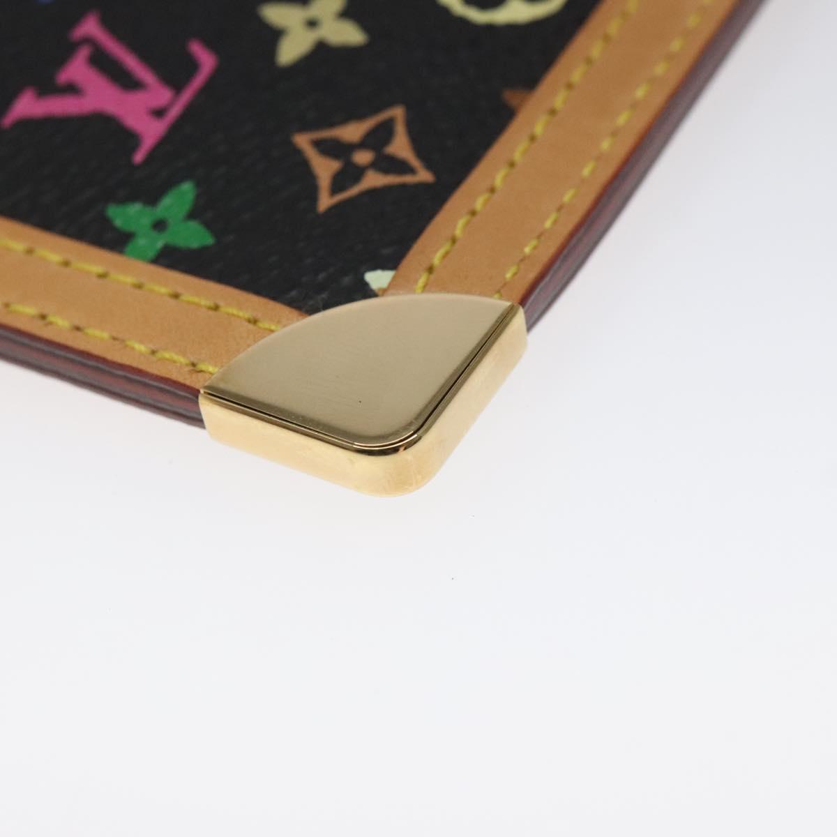 LOUIS VUITTON Monogram Multicolor Pochette Cles Purse Black M92654 Auth EC410SV
