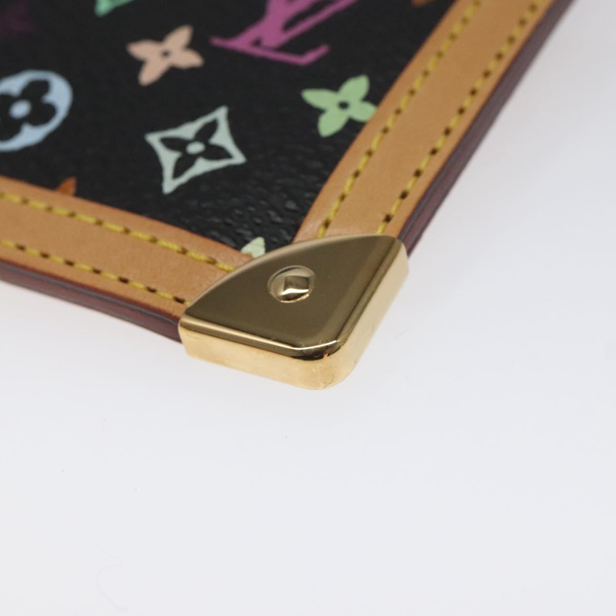 LOUIS VUITTON Monogram Multicolor Pochette Cles Purse Black M92654 Auth EC410SV