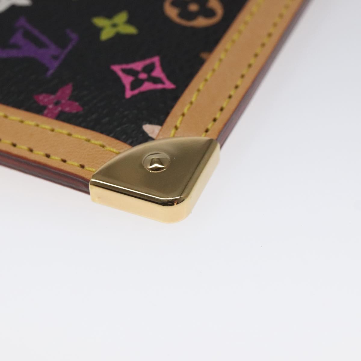 LOUIS VUITTON Monogram Multicolor Pochette Cles Purse Black M92654 Auth EC410SV