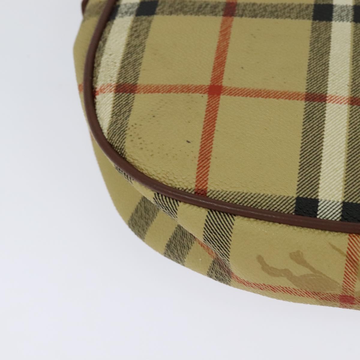 Burberrys Nova Check Shoulder Bag PVC Leather Beige Auth EC421