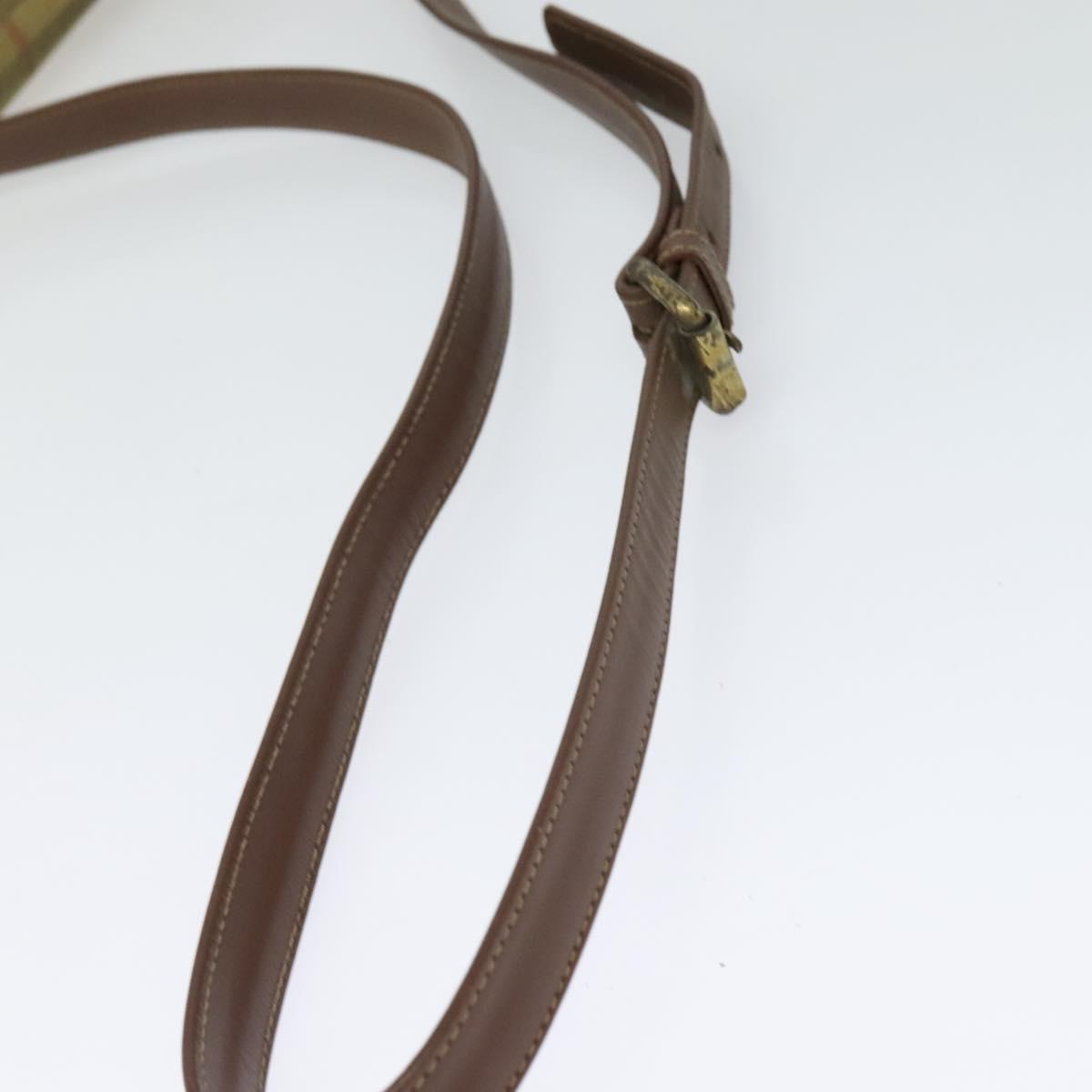 Burberrys Nova Check Shoulder Bag PVC Leather Beige Auth EC421