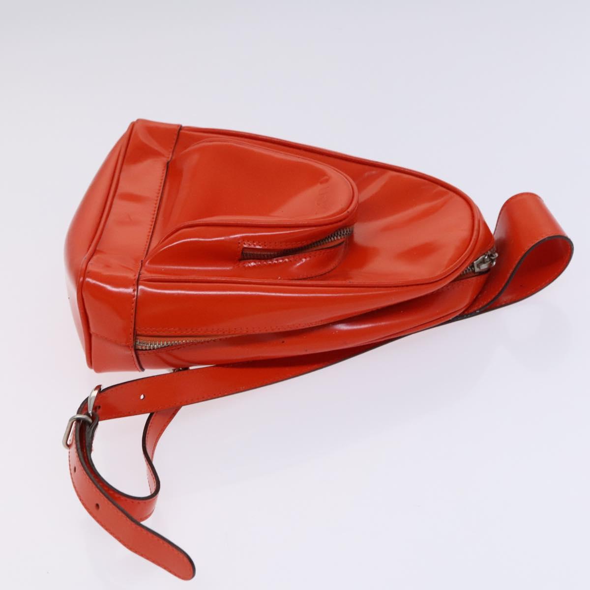 GUCCI Shoulder Bag Suede Patent 2Set Brown Orange Auth EC423