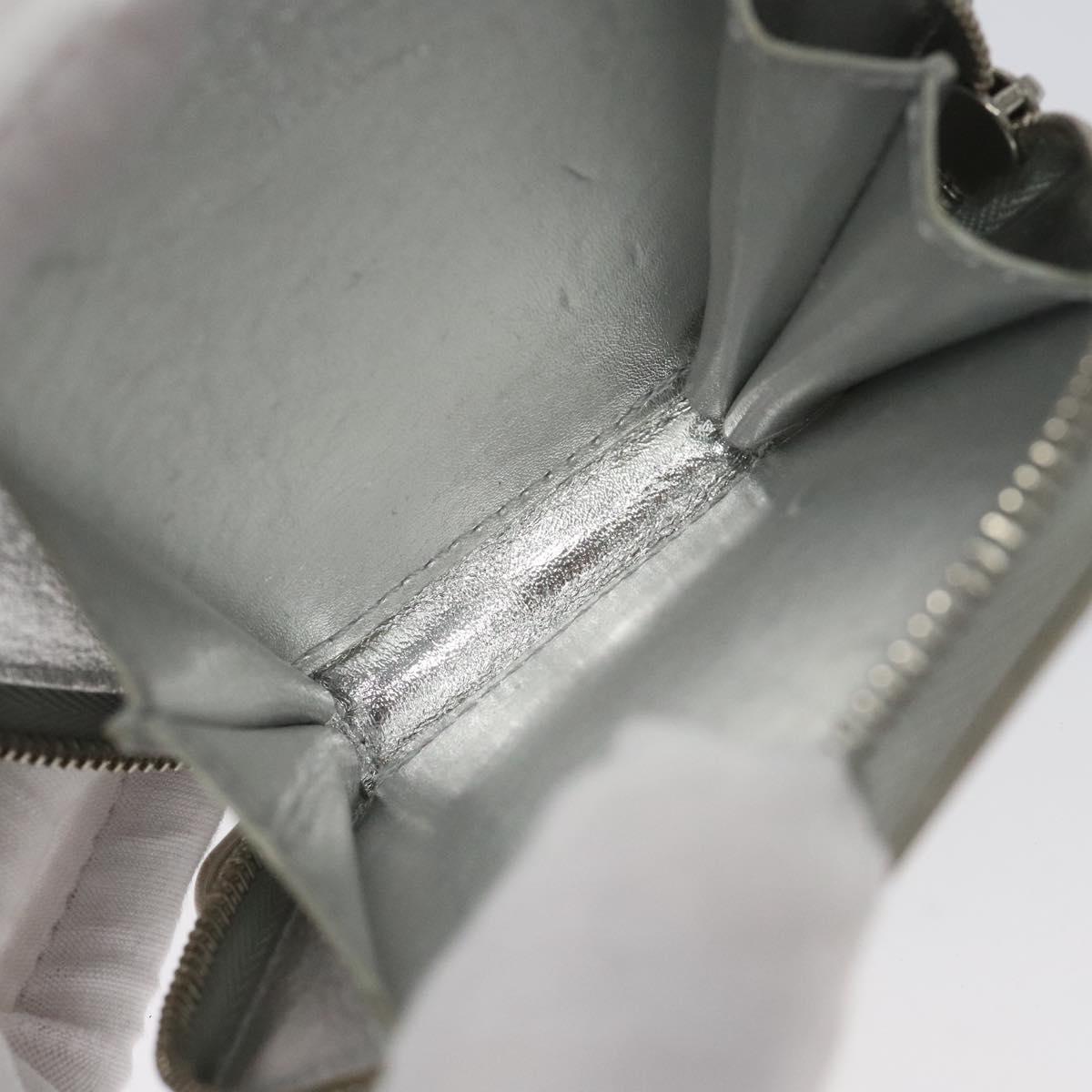 LOUIS VUITTON Vernis Porte Monnaie Flocon Coin Purse Silver M58218 LV Auth EC425