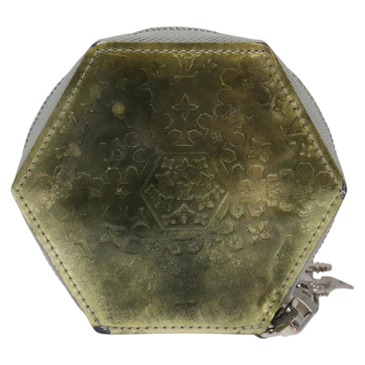 LOUIS VUITTON Vernis Porte Monnaie Flocon Coin Purse Silver M58218 LV Auth EC425