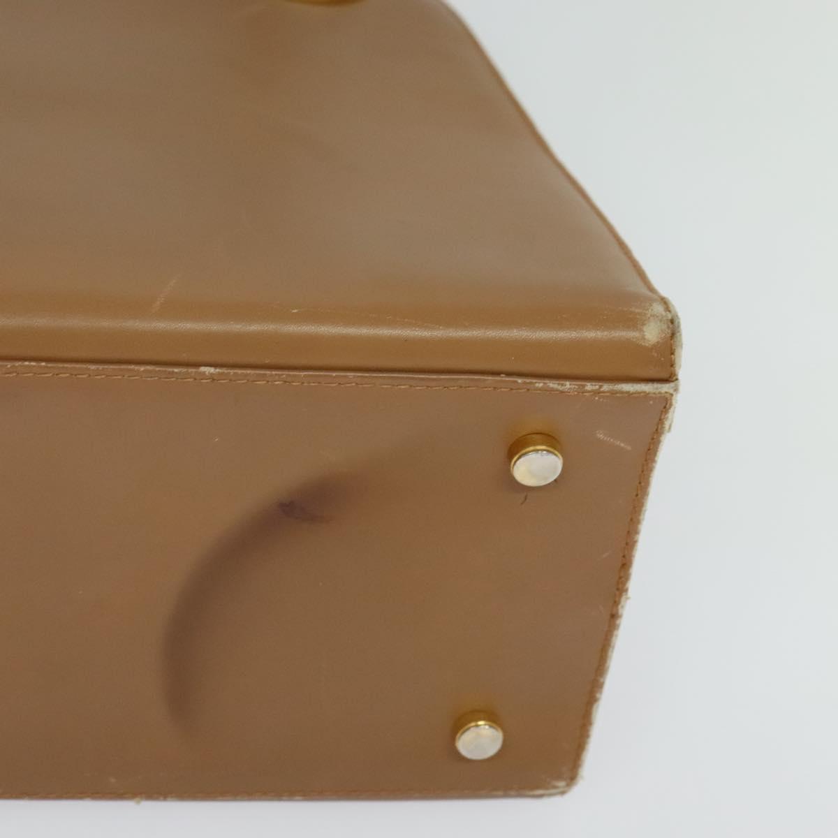 Salvatore Ferragamo Gancini Shoulder Bag Leather Beige Gold Auth EC442