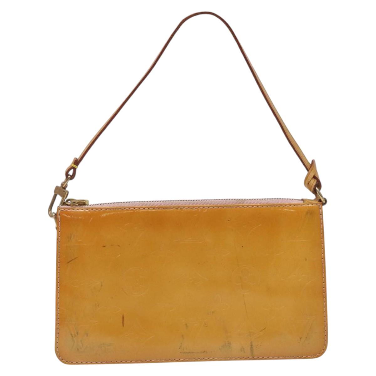 LOUIS VUITTON Vernis Lexington Pouch Marshmallow Pink M91057 LV Auth EC455