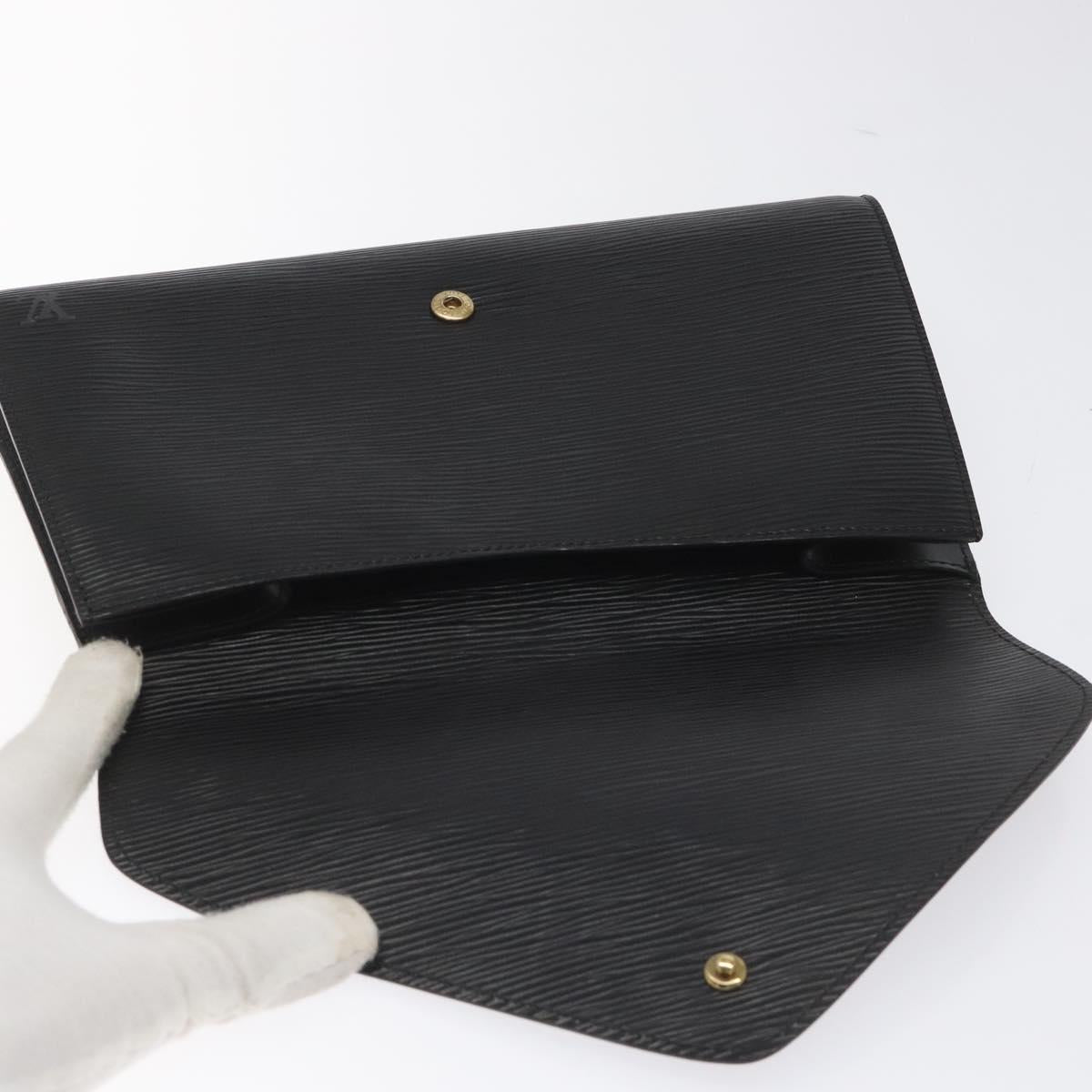 LOUIS VUITTON Epi Art Deco Clutch Bag Black M52632 LV Auth EC463