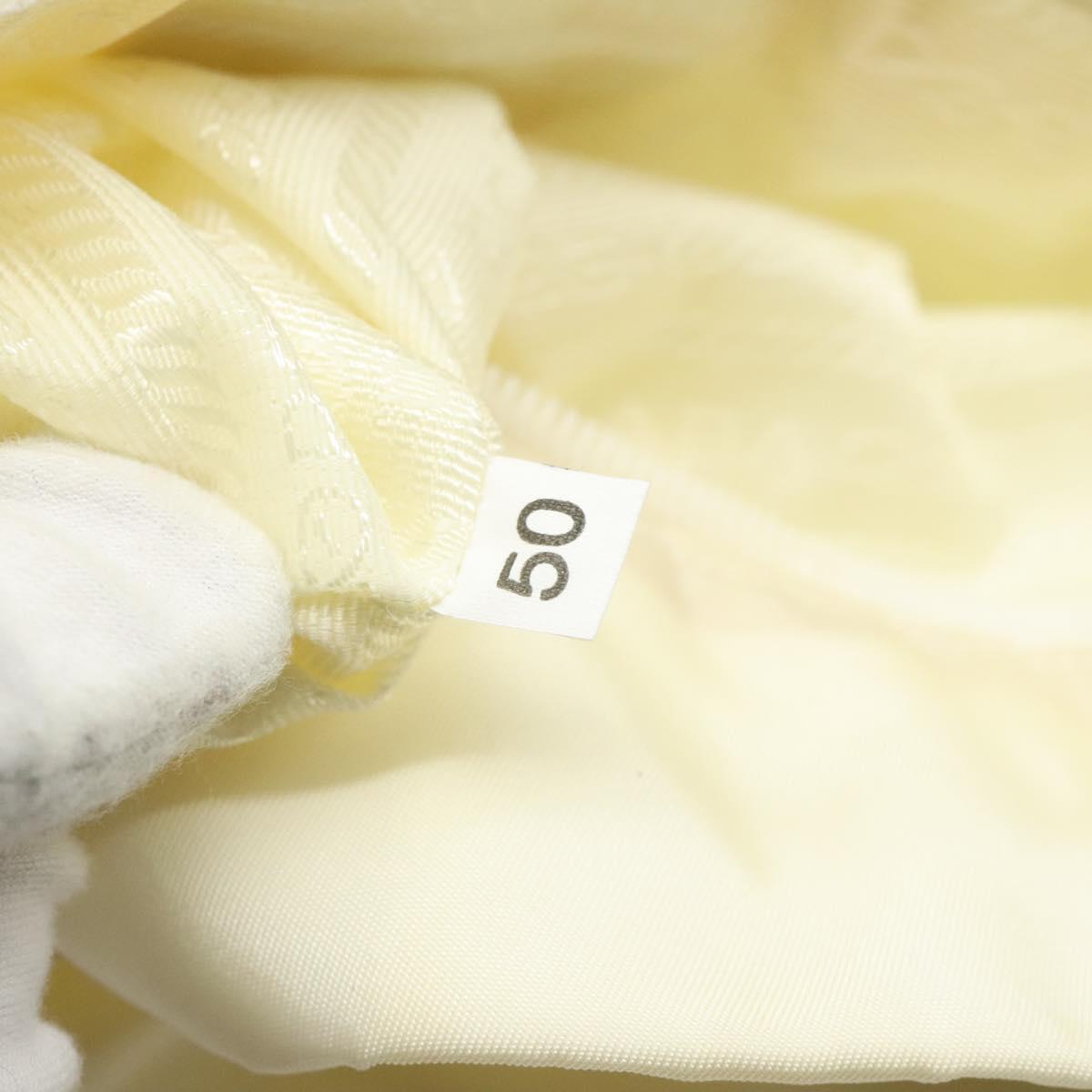 PRADA Hand Bag Nylon Cream Silver Auth EC470