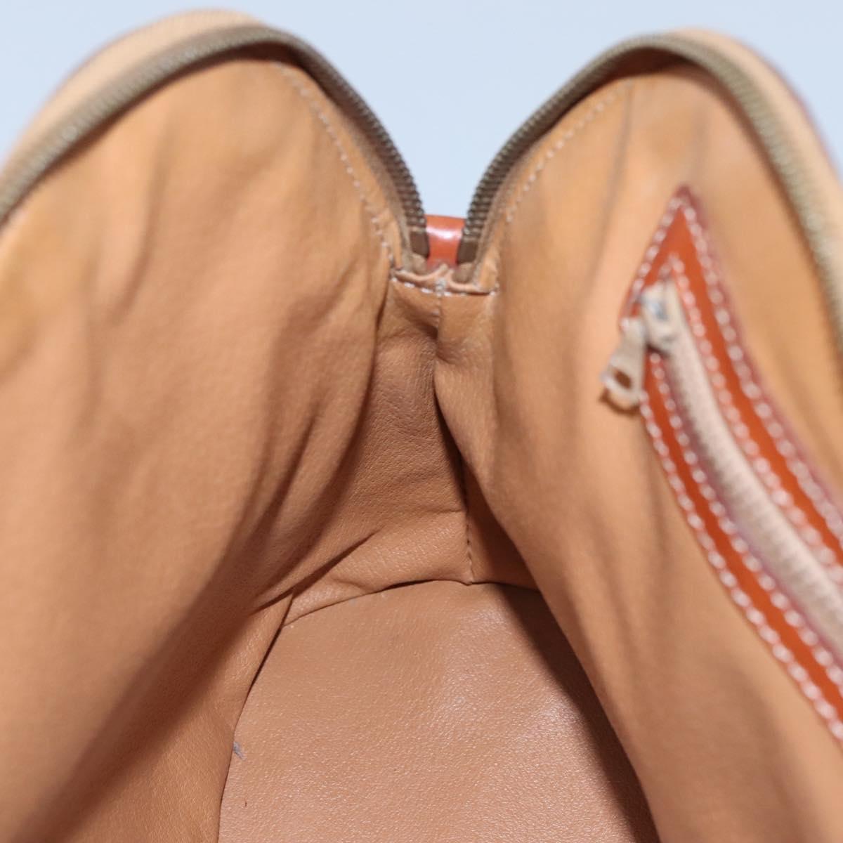 CELINE Macadam Canvas Hand Bag PVC Leather 2way Gold Brown Auth EC471