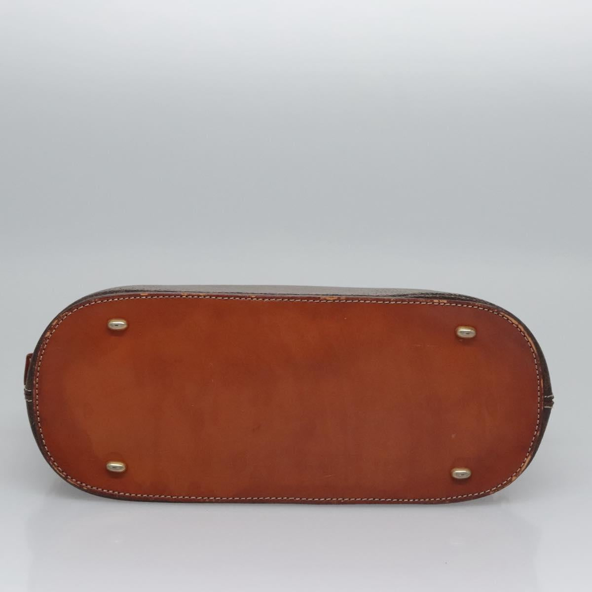 CELINE Macadam Canvas Hand Bag PVC Leather 2way Gold Brown Auth EC471