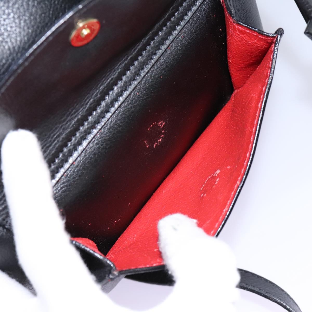 CELINE Backpack Leather Black Gold Auth EC484