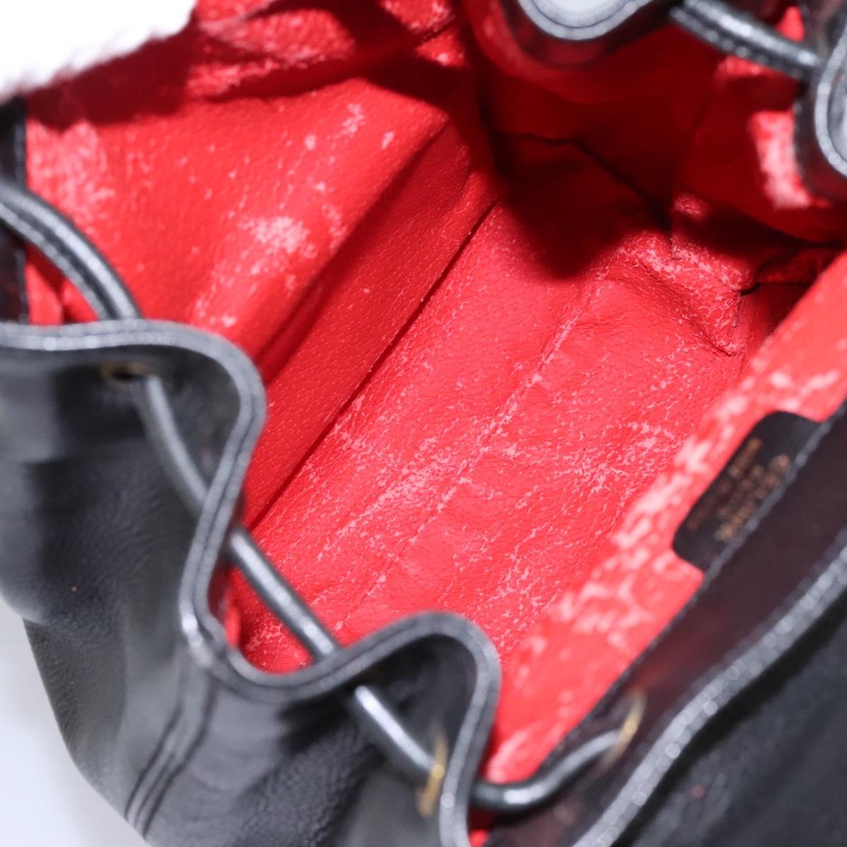 CELINE Backpack Leather Black Gold Auth EC484