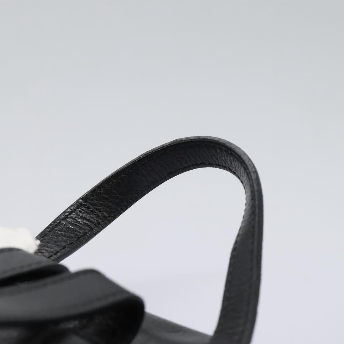 CELINE Backpack Leather Black Gold Auth EC484