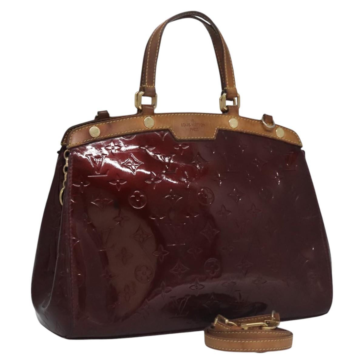 LOUIS VUITTON Vernis Blair MM Hand Bag 2way Rouge Favist M91690 LV Auth EC506