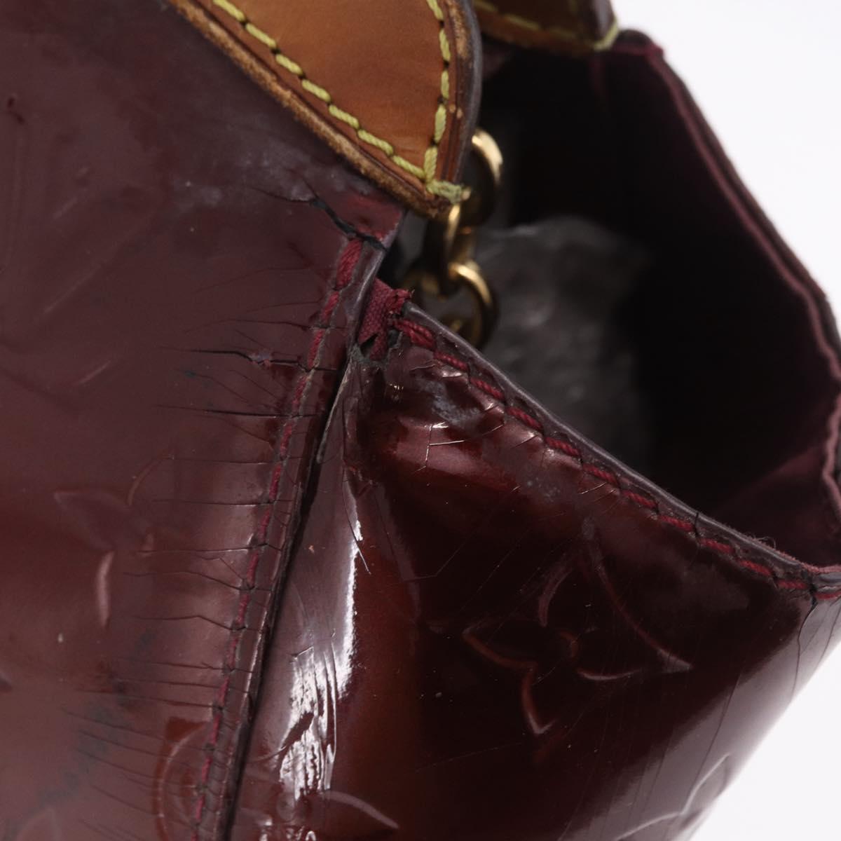 LOUIS VUITTON Vernis Blair MM Hand Bag 2way Rouge Favist M91690 LV Auth EC506
