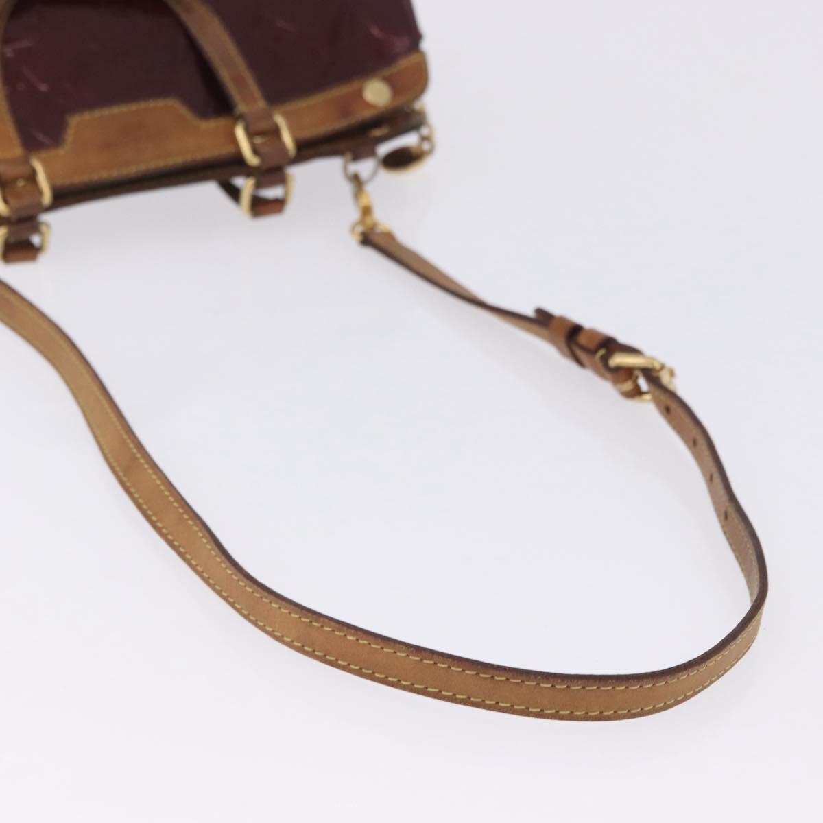 LOUIS VUITTON Vernis Blair MM Hand Bag 2way Rouge Favist M91690 LV Auth EC506