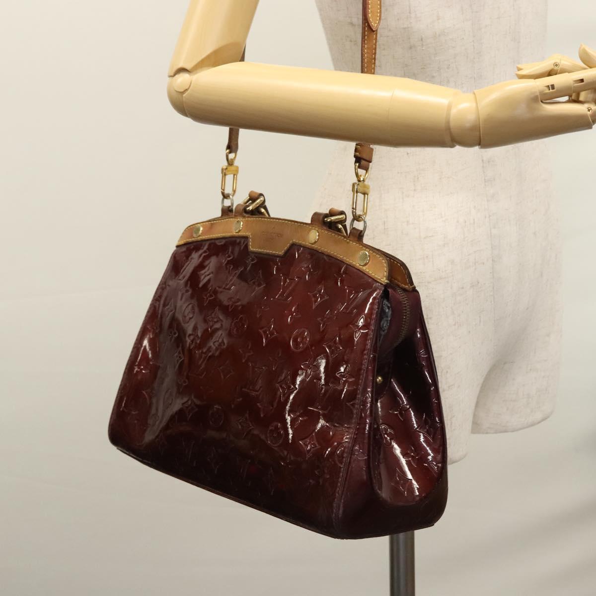 LOUIS VUITTON Vernis Blair MM Hand Bag 2way Rouge Favist M91690 LV Auth EC506