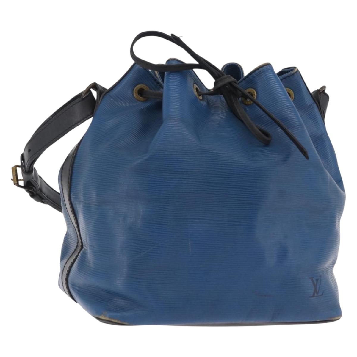 LOUIS VUITTON Epi Petit Noe Shoulder Bag Bicolor Black Blue M44152 Auth EC511
