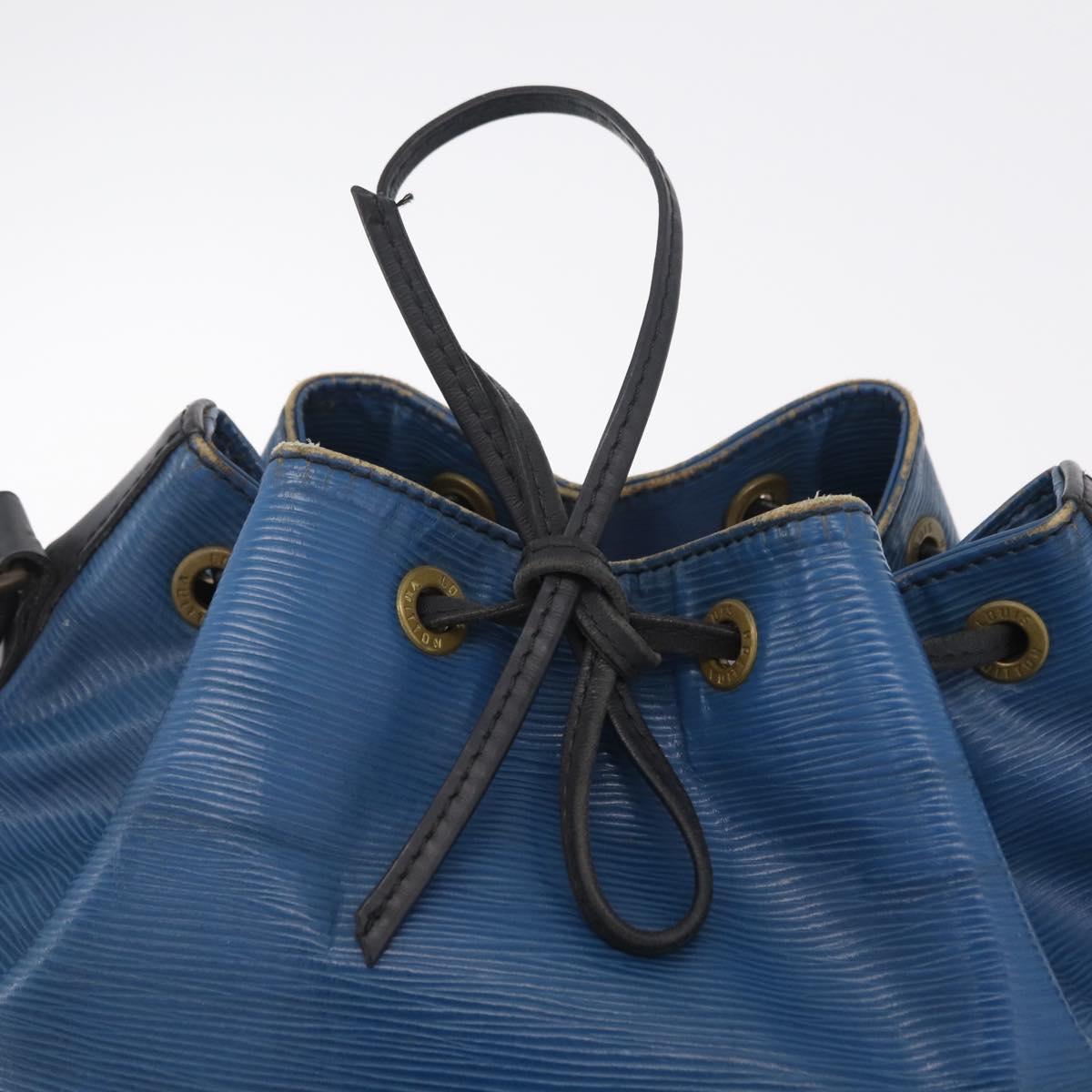 LOUIS VUITTON Epi Petit Noe Shoulder Bag Bicolor Black Blue M44152 Auth EC511