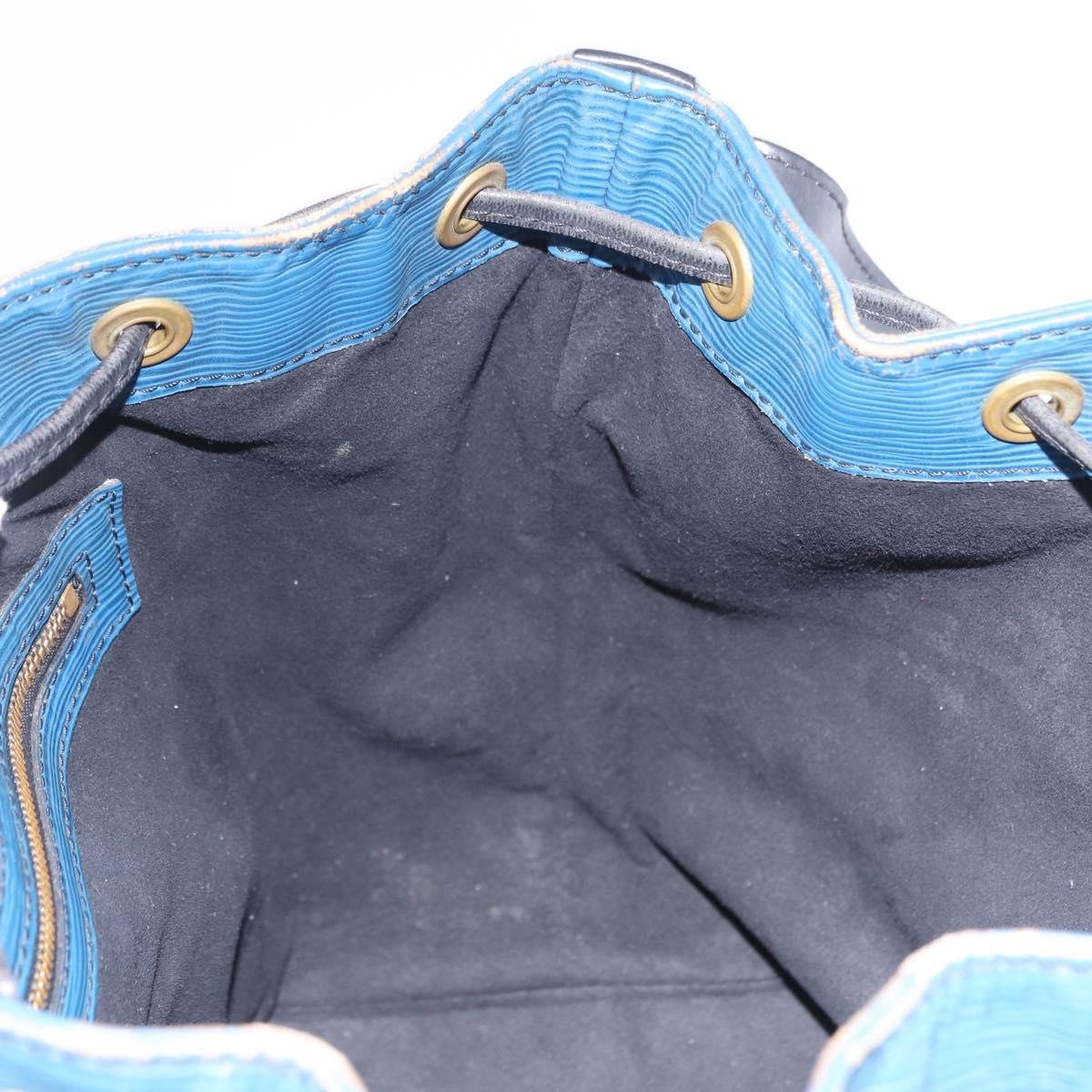LOUIS VUITTON Epi Petit Noe Shoulder Bag Bicolor Black Blue M44152 Auth EC511
