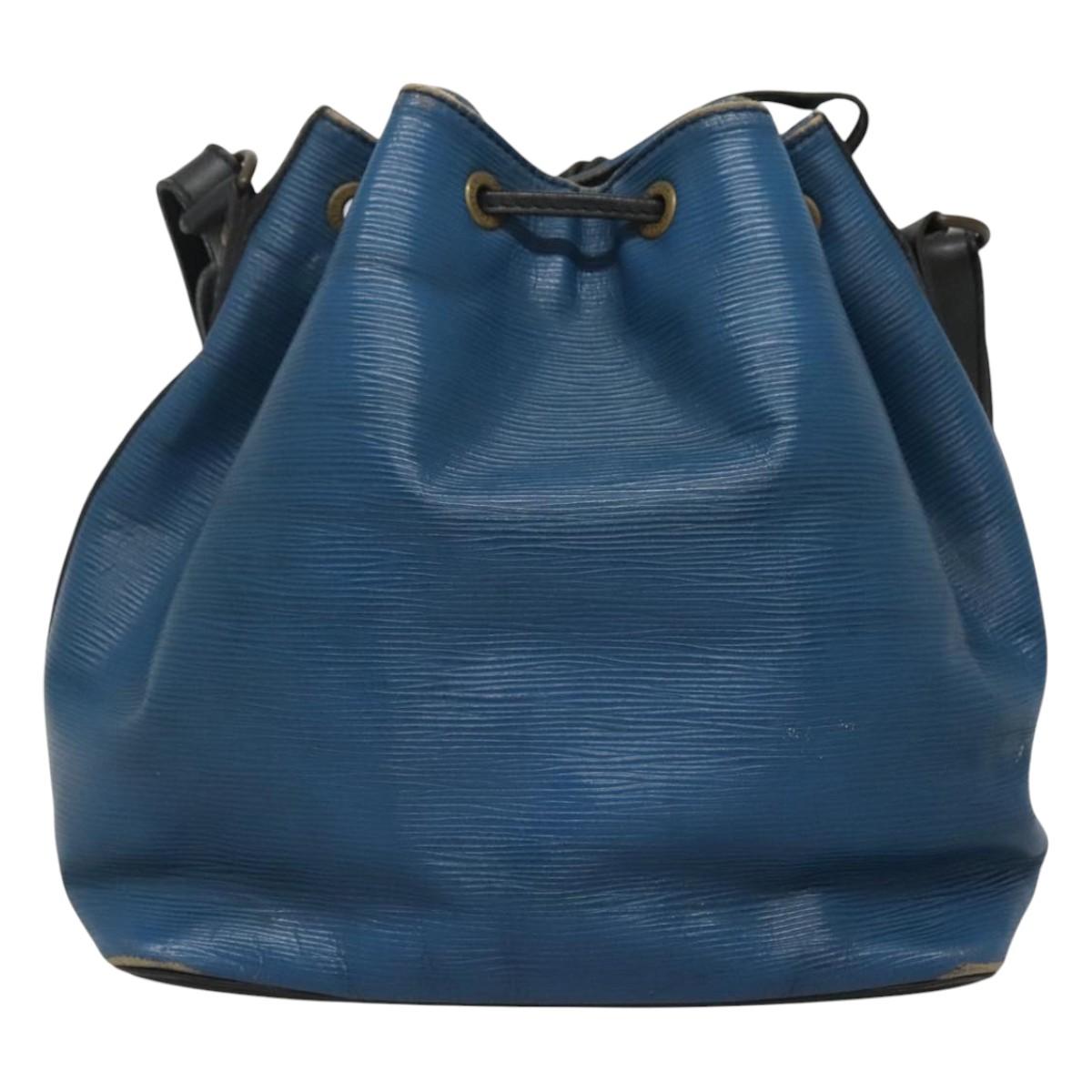 LOUIS VUITTON Epi Petit Noe Shoulder Bag Bicolor Black Blue M44152 Auth EC511