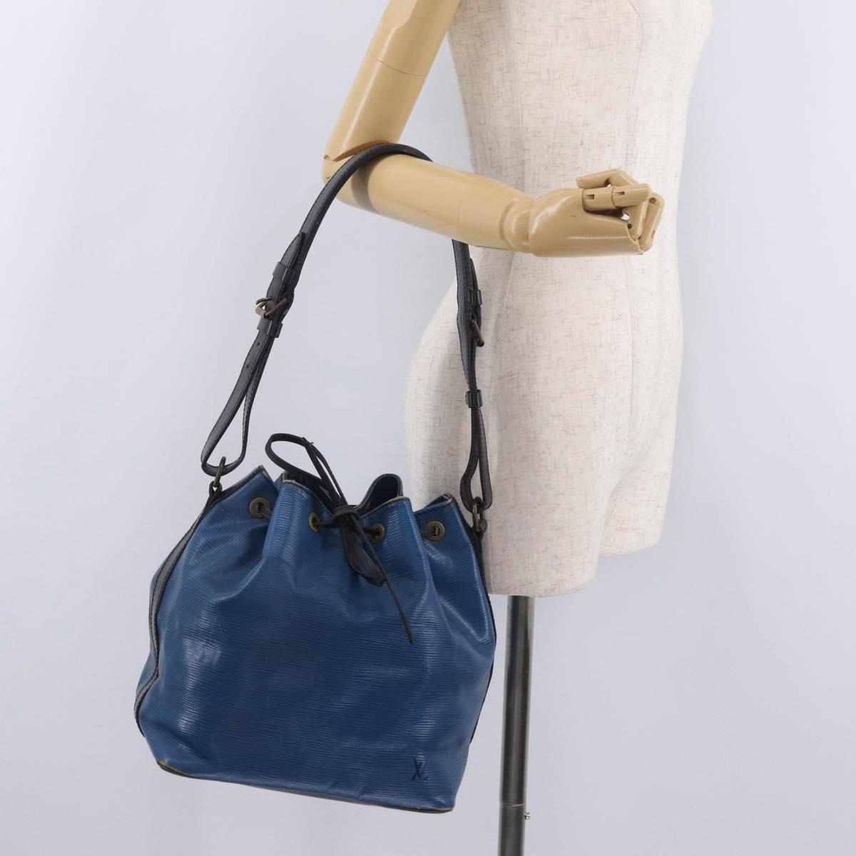 LOUIS VUITTON Epi Petit Noe Shoulder Bag Bicolor Black Blue M44152 Auth EC511