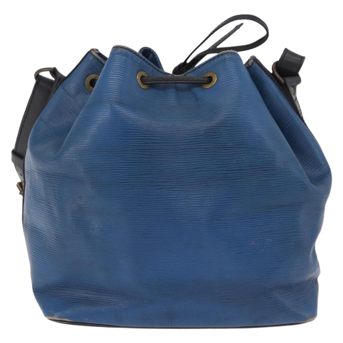 LOUIS VUITTON Epi Petit Noe Shoulder Bag Bicolor Black Blue M44152 Auth EC511