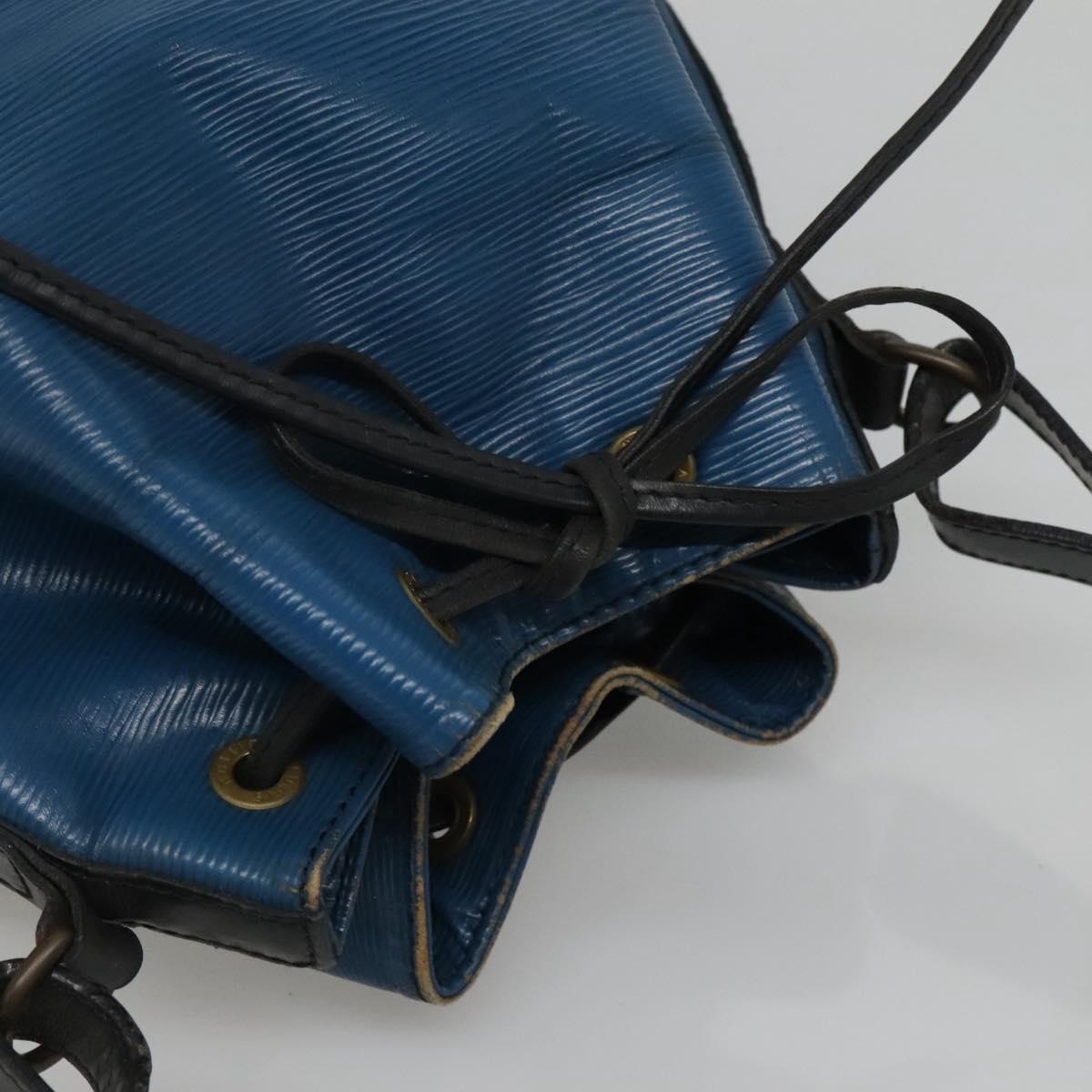 LOUIS VUITTON Epi Petit Noe Shoulder Bag Bicolor Black Blue M44152 Auth EC511