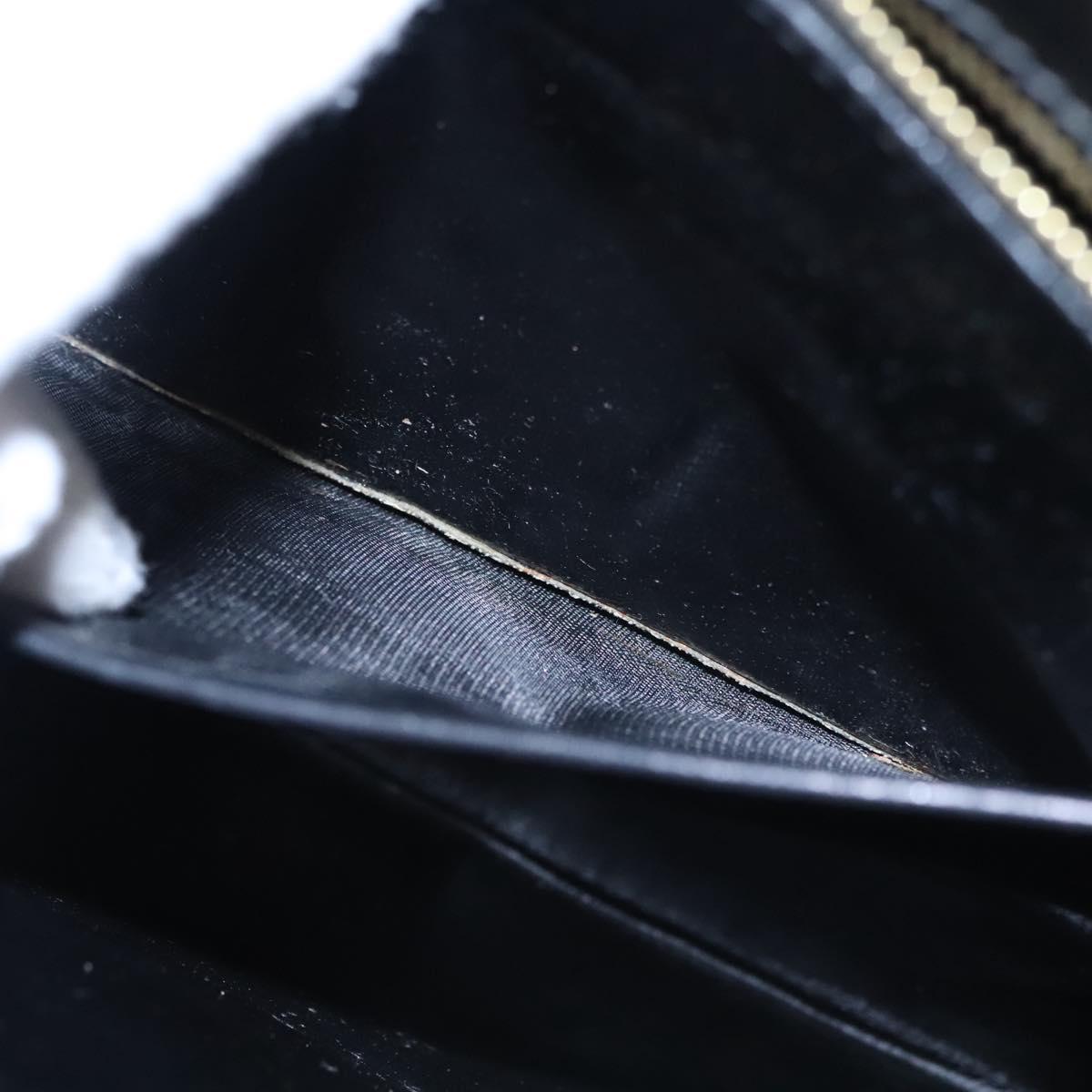 CELINE Shoulder Bag Leather Black Gold Auth EC517