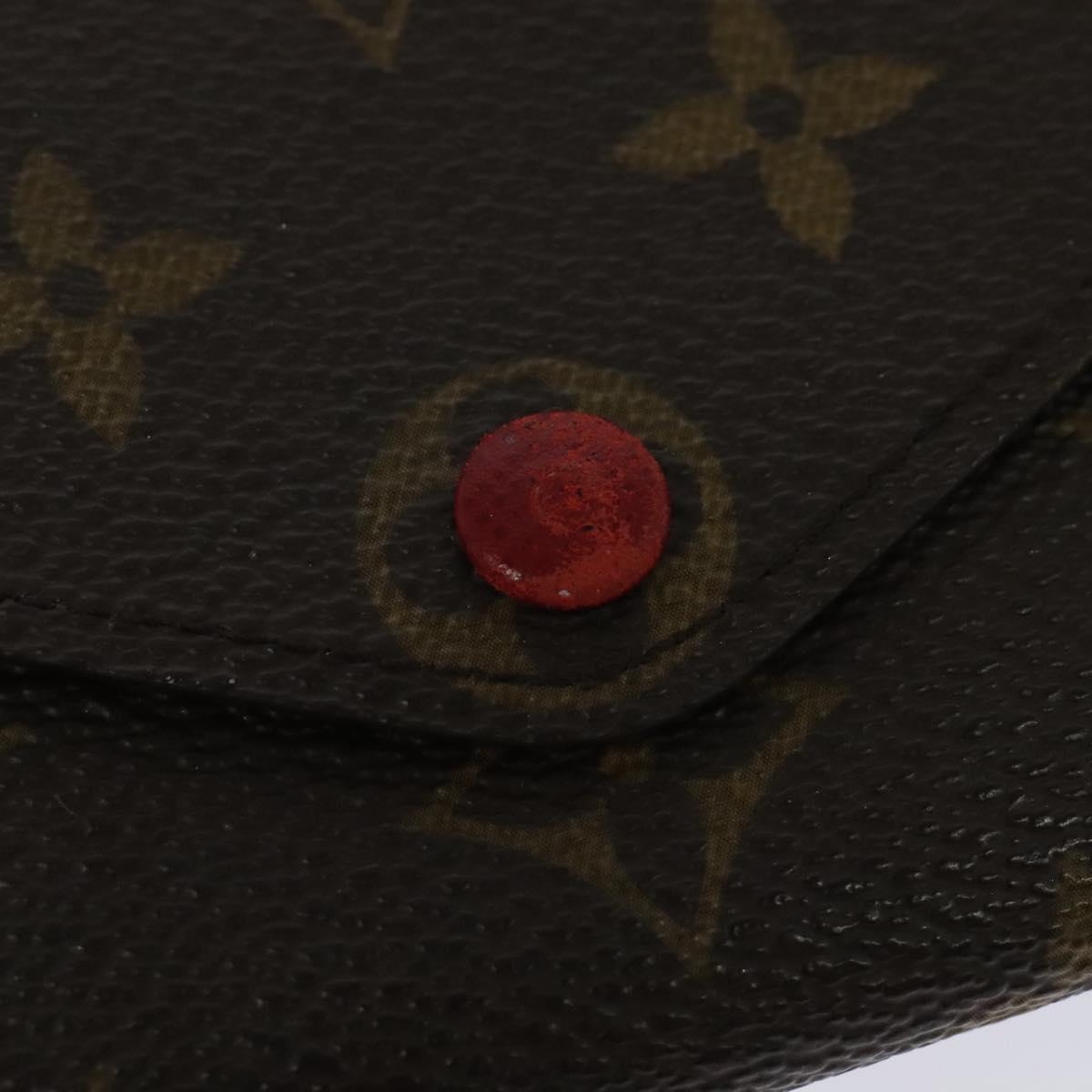 LOUIS VUITTON Monogram Portefeuille Josephine Wallet Red M60139 LV Auth EC518