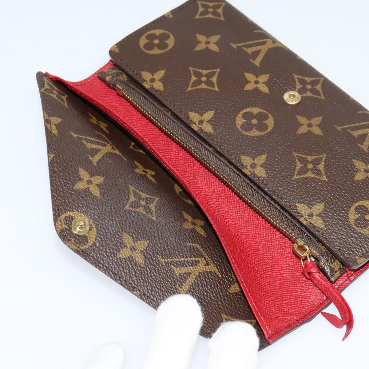 LOUIS VUITTON Monogram Portefeuille Josephine Wallet Red M60139 LV Auth EC518