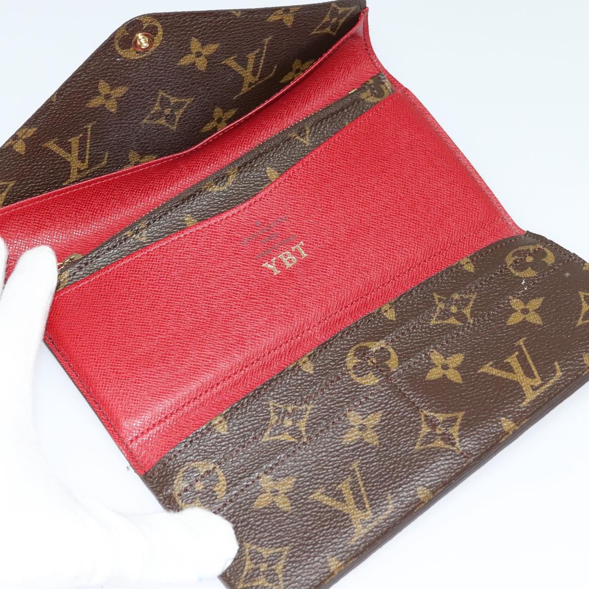 LOUIS VUITTON Monogram Portefeuille Josephine Wallet Red M60139 LV Auth EC518