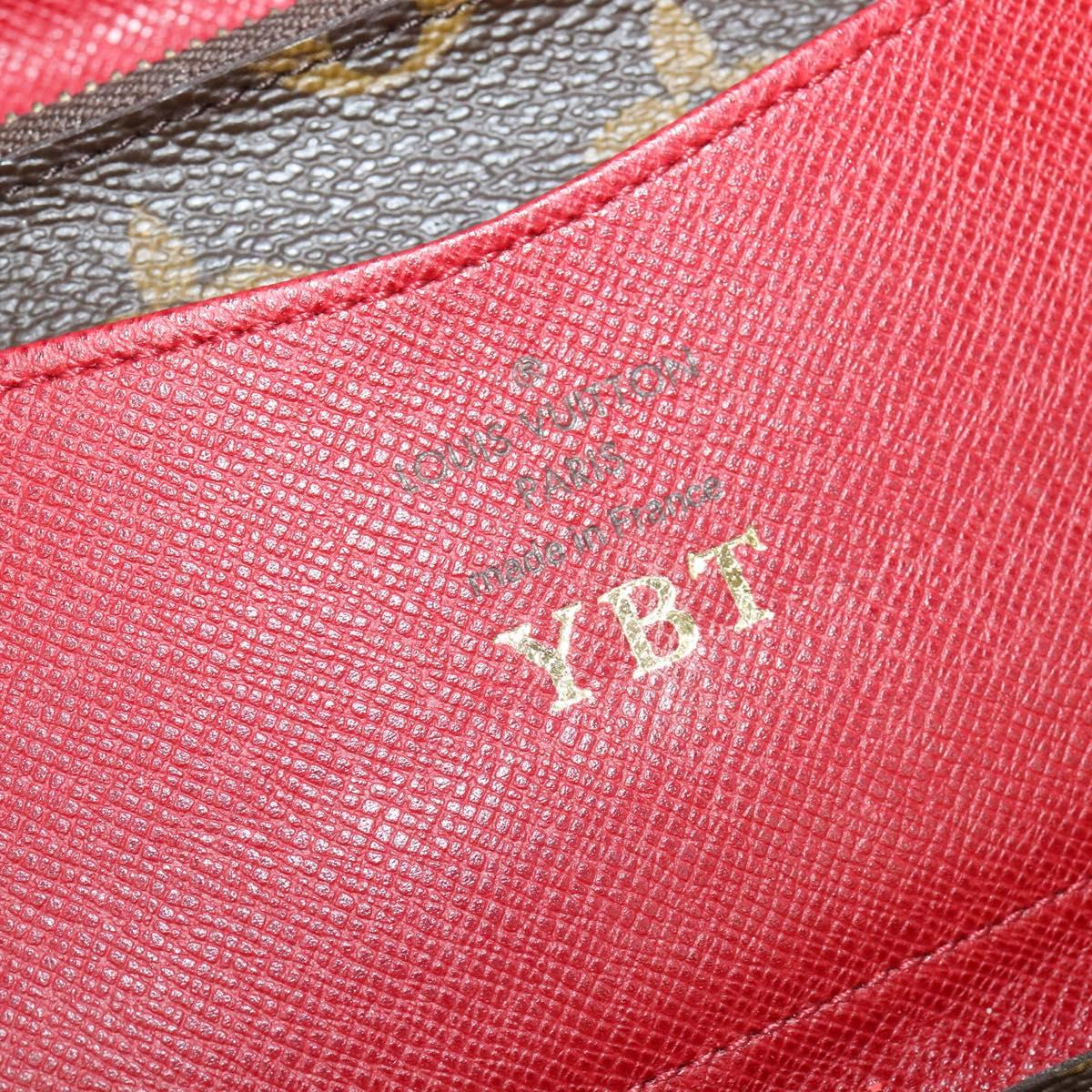 LOUIS VUITTON Monogram Portefeuille Josephine Wallet Red M60139 LV Auth EC518