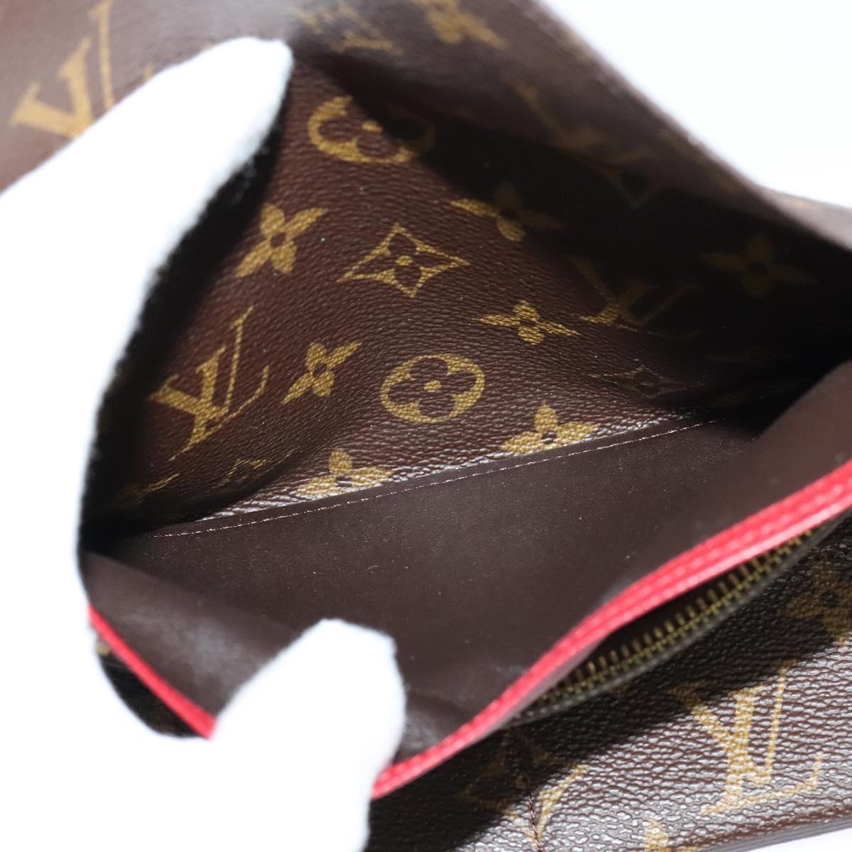 LOUIS VUITTON Monogram Portefeuille Josephine Wallet Red M60139 LV Auth EC518