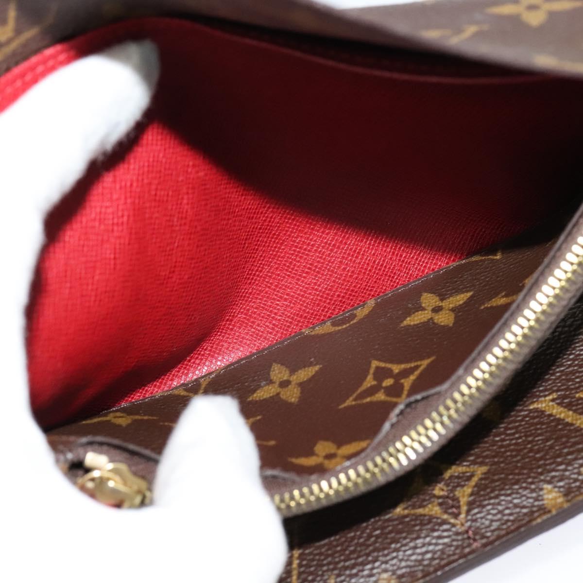 LOUIS VUITTON Monogram Portefeuille Josephine Wallet Red M60139 LV Auth EC518