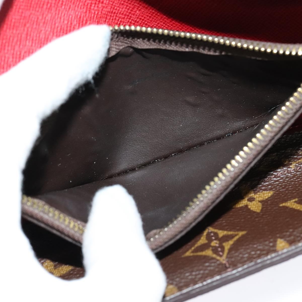 LOUIS VUITTON Monogram Portefeuille Josephine Wallet Red M60139 LV Auth EC518