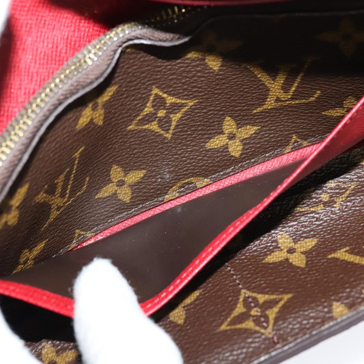 LOUIS VUITTON Monogram Portefeuille Josephine Wallet Red M60139 LV Auth EC518